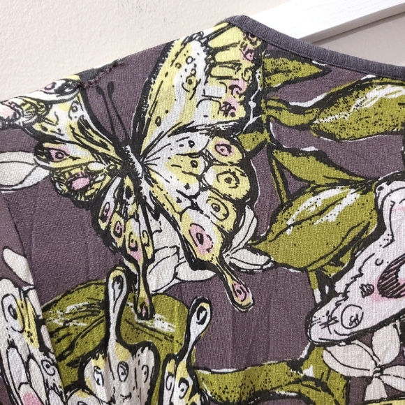 Vintage Miss Sixty Butterfly Print Wrap Dress - Size M - Picture 12 of 13